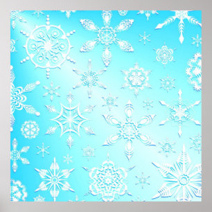 Crystal Snöflingor Mönster Poster
