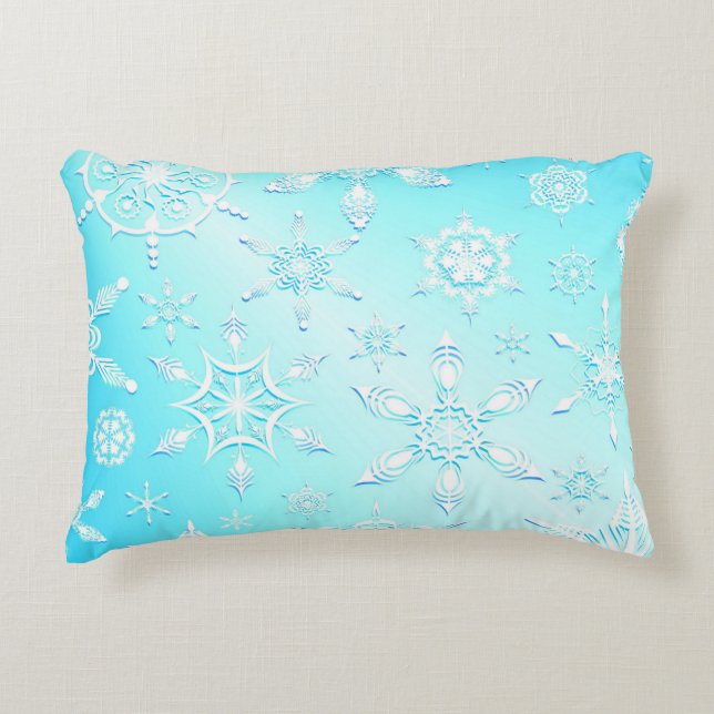Crystal Snöflingor Mönster Prydnadskudde (Framsidan)