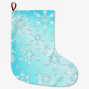 Crystal Snöflingor Mönster Stor Julstrumpa