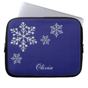 Crystal snöflingorblåttlaptop sleeve