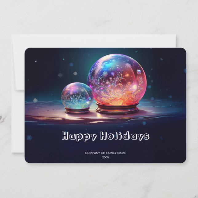 Crystal Snowballs Christmas Holiday Card Julkort (Framsida)