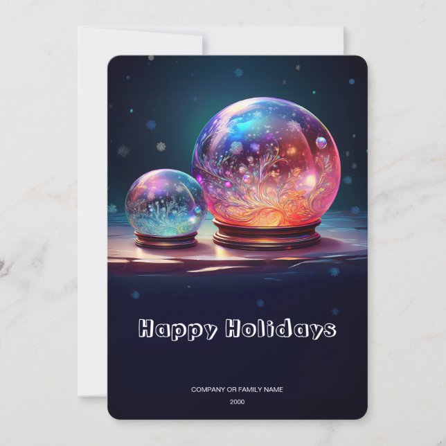Crystal Snowballs Christmas Holiday Card Julkort (Framsida)