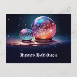 Crystal Snowballs Christmas Holiday Postcard Vykort