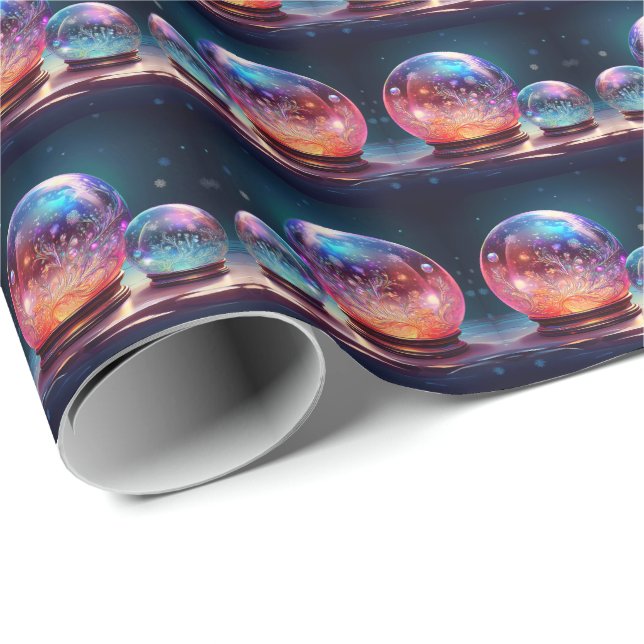 Crystal Snowballs Holiday Wrapping Paper Presentpapper (Rullad Hörn)