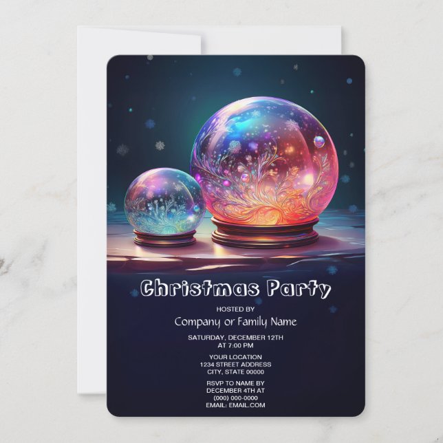 Crystal Snowballs Julfestinladning Inbjudningar (Framsida)