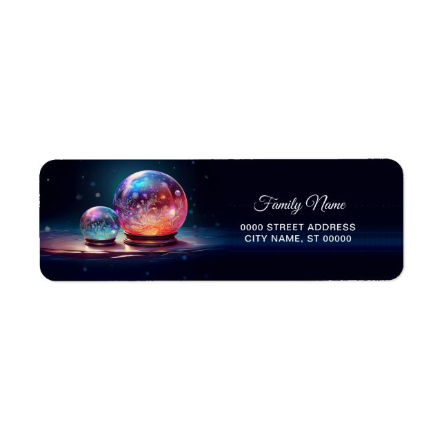 Crystal Snowballs Return Address Label Returadress Etikett (Framsidan)