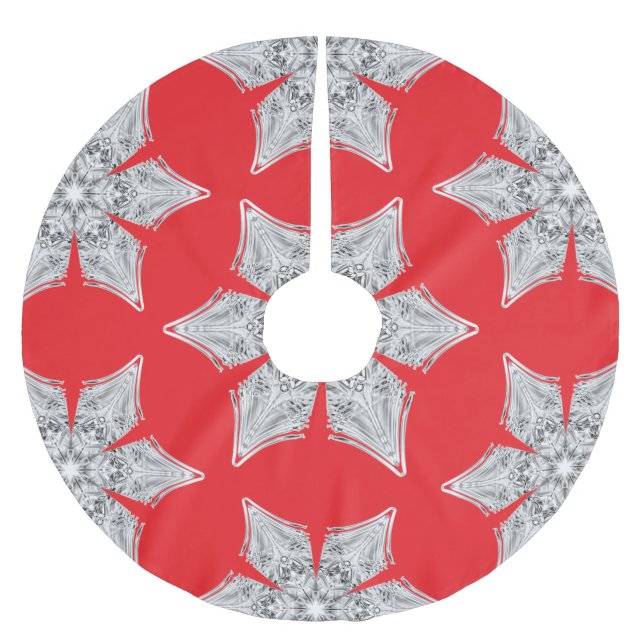 Crystal Snowflake - Julgransmatta Borstad Polyester (Framsidan)