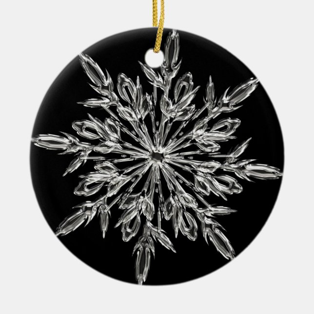 Crystal snowflake julgransprydnad keramik (Framsidan)