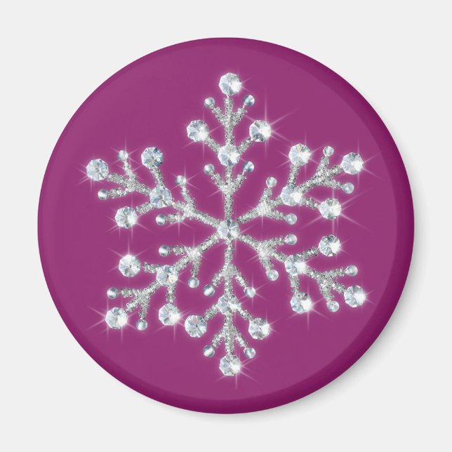 Crystal Snowflake Magnet (blå) (Framsidan)
