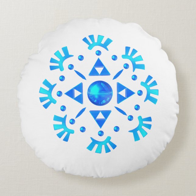 Crystal Snowflake Rund Kudde (Framsidan)