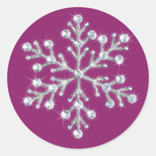 Crystal Snowflake Sticker Runt Klistermärke