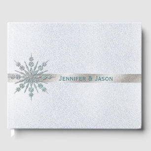 Crystal Snowflake Winter Wedding Guest Bok
