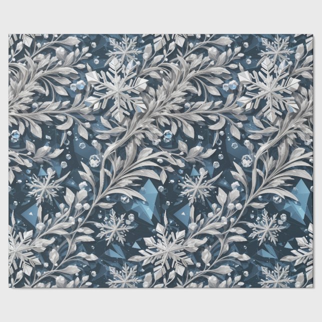 Crystal Snowflake Wrapping Papper Presentpapper (Seam)