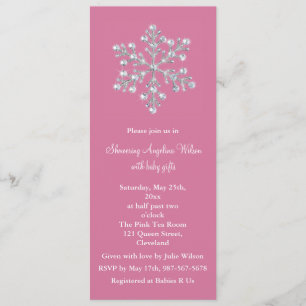 Crystal Snowflakebaby showerinbjudan (rosor) Inbjudningar