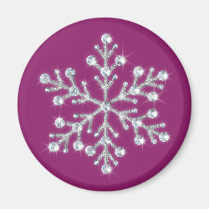 Crystal Snowflakemagnet (blått) Magnet