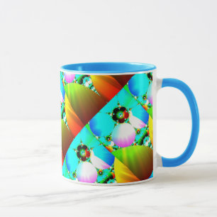 Crystal soluppgång - abstrakt Fractalregnbåge Mugg