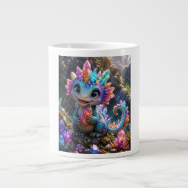 Crystal Sprout – Söt kristalldrake fantasykonst Jumbo Mugg