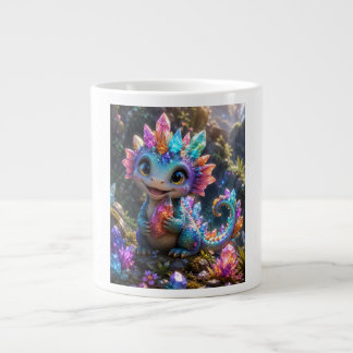 Crystal Sprout – Söt kristalldrake fantasykonst Jumbo Mugg