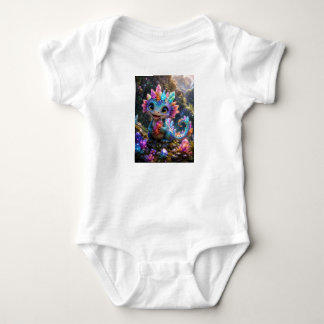 Crystal Sprout – Söt kristalldrake fantasykonst T Shirt