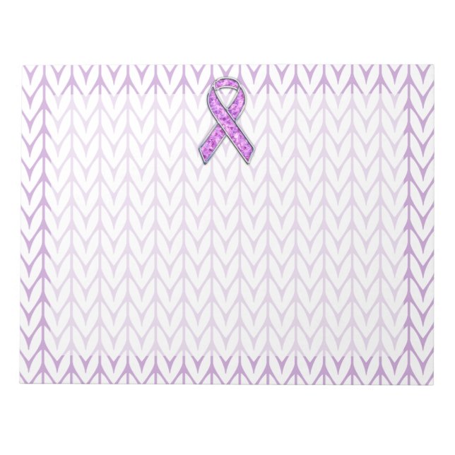Crystal Stil Rosa Ribbon Awareness Sticka Anteckningsblock (Framsida)