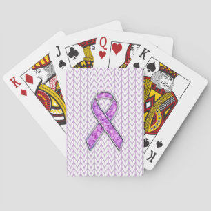 Crystal Stil Rosa Ribbon Awareness Sticka Spel Kort