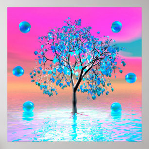 Crystal Träd Sunrise Poster