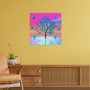 Crystal Träd Sunrise Poster