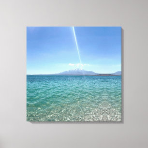 Crystal Vatten View Blå himmel Beach Vibe fredlig Canvastryck
