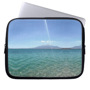 Crystal Vatten View Blå himmel Beach Vibe fredlig Laptop Fodral