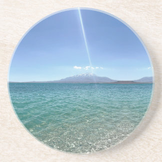 Crystal Vatten View Blå himmel Beach Vibe fredlig Underlägg