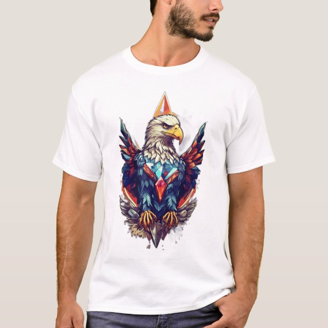 Crystal Vingar: Ikonen "Majestic Eagle Freedom" T Shirt (Framsida)