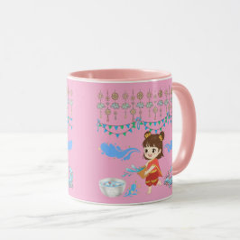 Crystal water firande rosa mugg