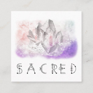 ~ Crystal Watercolor Helig-lagningskonst Fyrkantigt Visitkort