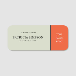Crystal White och Tangerine Tango Orange: Feminin Namnbricka