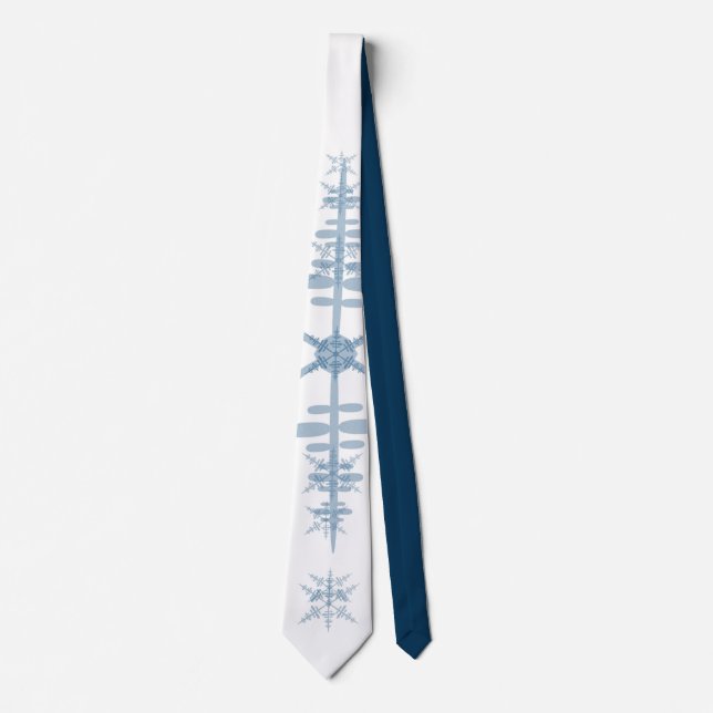 Crystal Wonderland White Mörk blått Neck Tie Slips (Framsida)