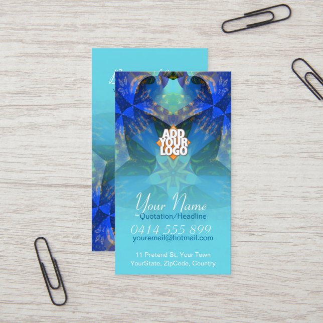 Crystalia Spirit-Affärskort Visitkort (Fram/Back In Situ)