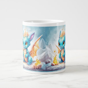 Crystalized Cute Baby blue Dragon Jumbo Mugg
