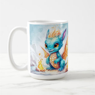 Crystalized Cute Baby blue Dragon Kaffemugg
