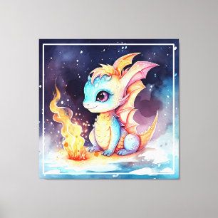 Crystalized Cute Baby Dragon-68799 Canvastryck