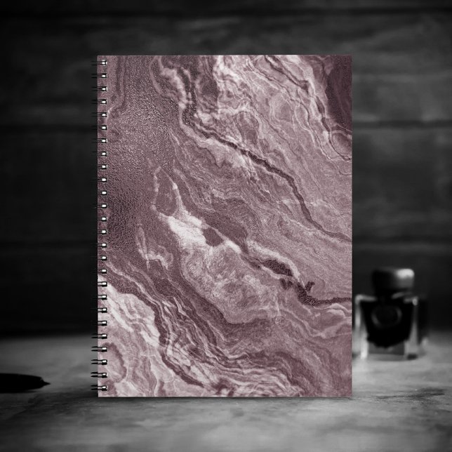 Crystalized Mauve Agate | Dusty Ro Rosa Marble Anteckningsbok (Skapare uppladdad)