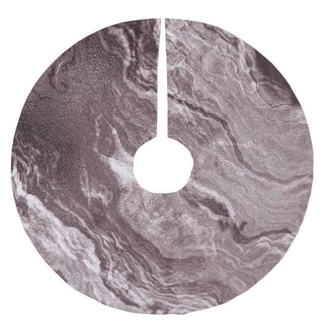 Crystalized Mauve Agate | Dusty Ro Rosa Marble Julgransmatta Borstad Polyester (Framsidan)