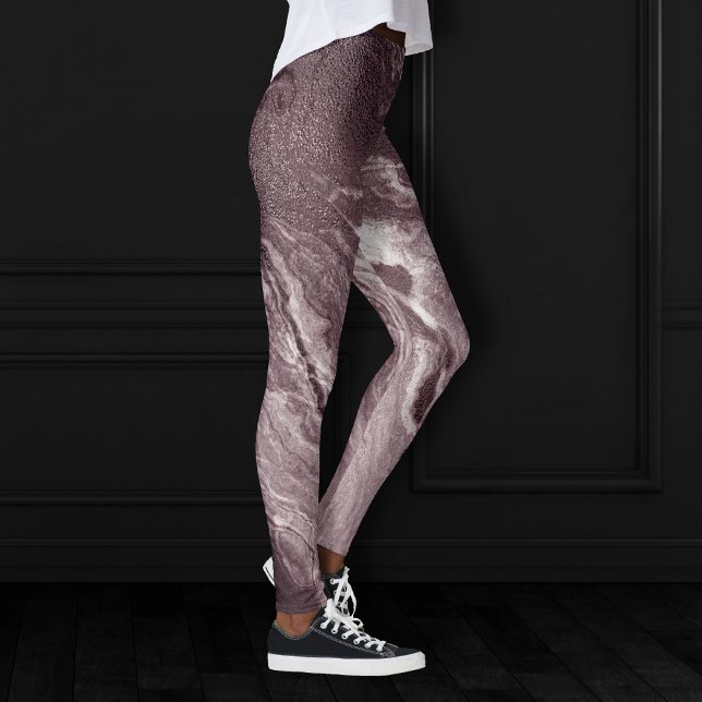 Crystalized Mauve Agate | Dusty Ro Rosa Marble Leggings (Skapare uppladdad)