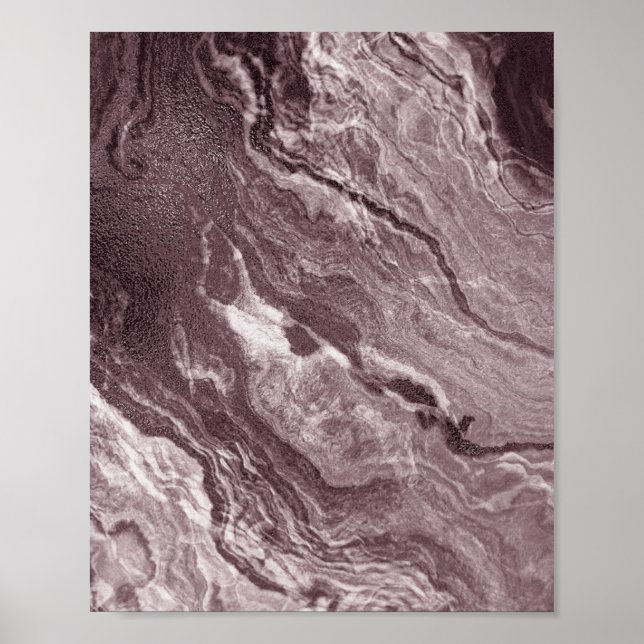 Crystalized Mauve Agate | Dusty Ro Rosa Marble Poster (Framsidan)