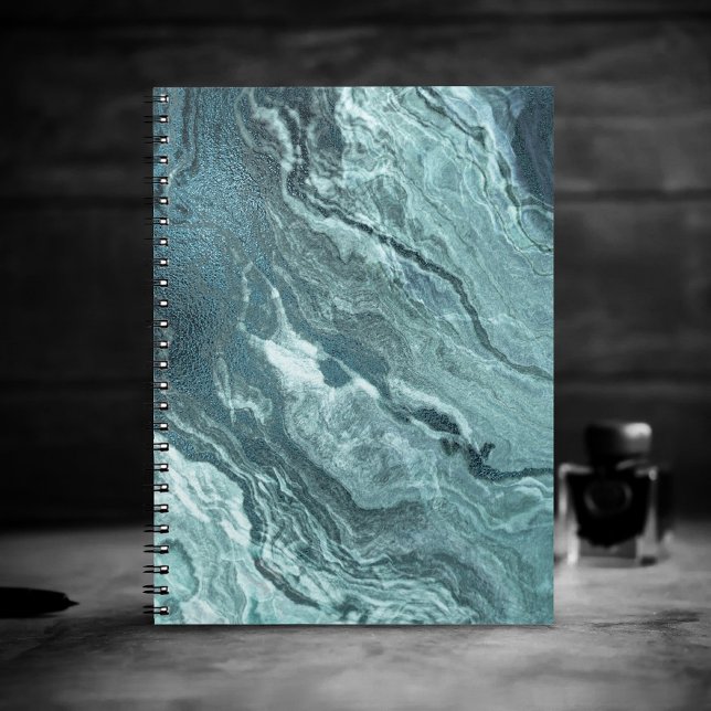 Crystalized Teal Agate | Mörk Aqua MarLED Stone Anteckningsbok (Skapare uppladdad)