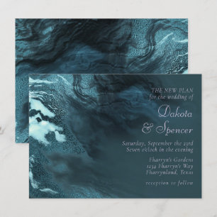 Crystalized Teal Agate Mörk Aqua MarLED Stone Inbjudningar