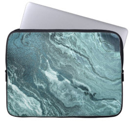 Crystalized Teal Agate | Mörk Aqua MarLED Stone Laptop Fodral