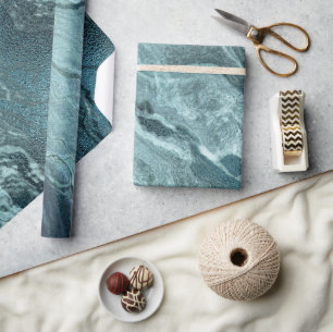 Crystalized Teal Agate   Mörk Aqua MarLED Stone Presentpapper