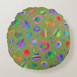 Crystalline Riverbed Moss Green Rund Kudde