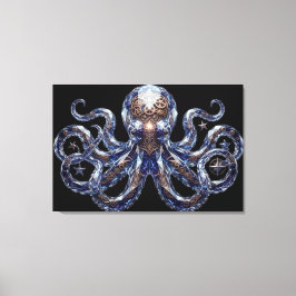 Crystalline Steampunk Octopus Canvastryck