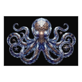 Crystalline Steampunk Octopus Fototryck